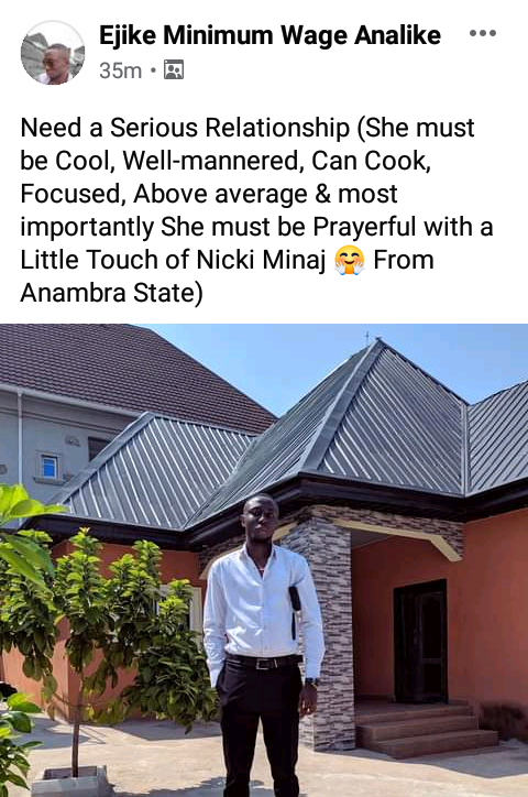 Nigerian man needs a well-mannered and focused lady for serious relationship; Says "she must be prayerful with a little touch of Nicki Minaj" AdvertAfrica News on afronewswire.com: Amplifying Africa's Voice | afronewswire.com | Breaking News & Stories