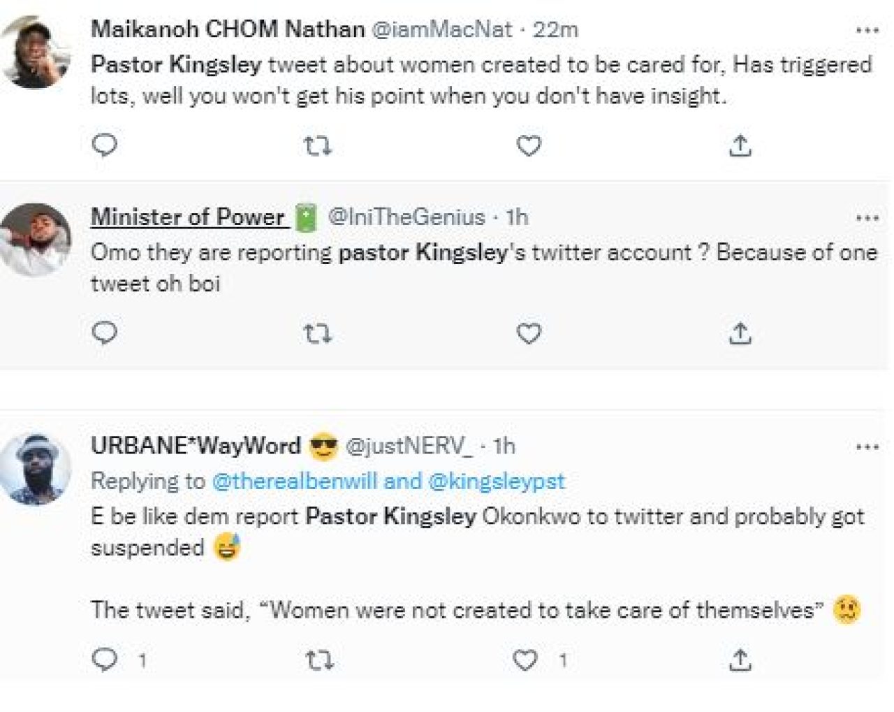 They are reporting pastor Kingsley's twitter account" - Nigerians react to a tweet shared by Pastor Kingsley Okonkwo. AdvertAfrica News on afronewswire.com: Amplifying Africa's Voice | afronewswire.com | Breaking News & Stories