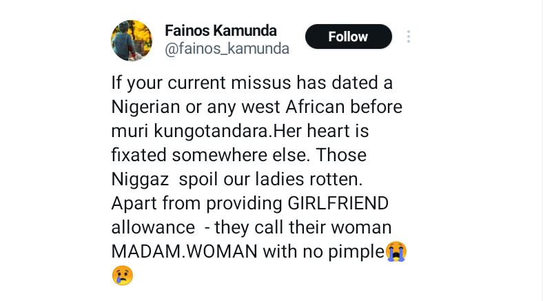 “Those Niggaz spoil our ladies rotten” - Zimbabwean man complain about Nigerian men AdvertAfrica News on afronewswire.com: Amplifying Africa's Voice | afronewswire.com | Breaking News & Stories