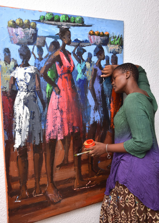 Astounding Ghanaian Painter/Musician "Nyornuwofia Agorsor" shares some stunning photos from her art studio Afro News Wire