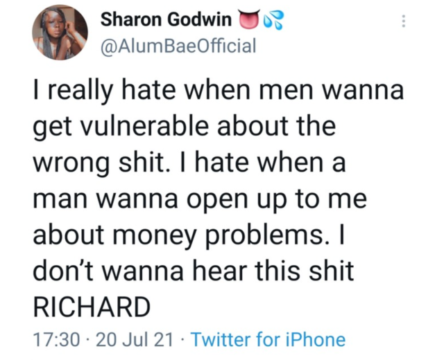 “I hate it when a man opens up to me about his money problems, I don’t wanna hear” – Lady says Afro News Wire