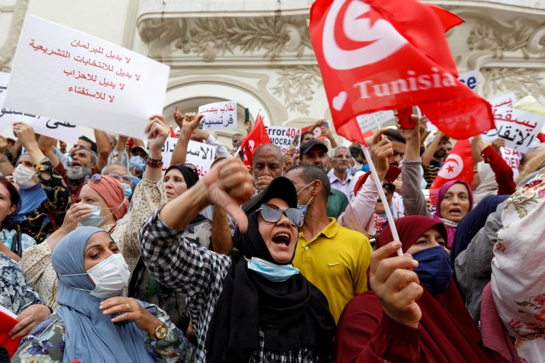 Tunisians protest against President, Kais Saied. Afro News Wire