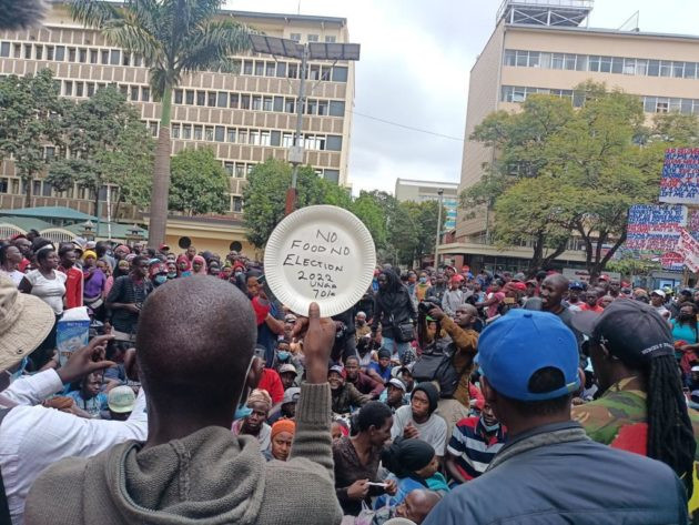Kenyans come to the streets to protest the high cost of living, chanting "No food, no election." Afro News Wire