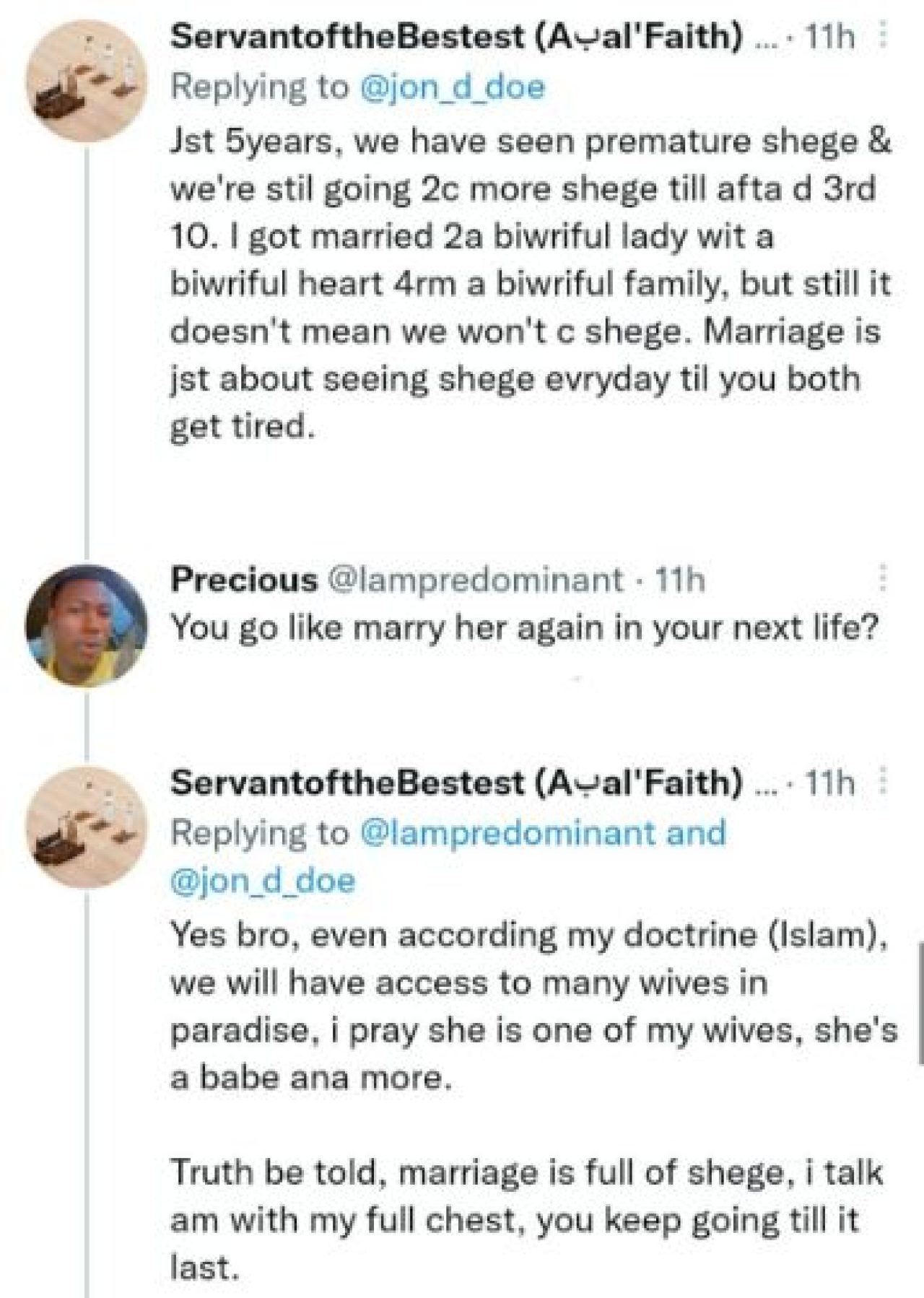 ''If you come back to this world, will you love to be married again and to the same partner?'' - Nigerians react. Afro News Wire