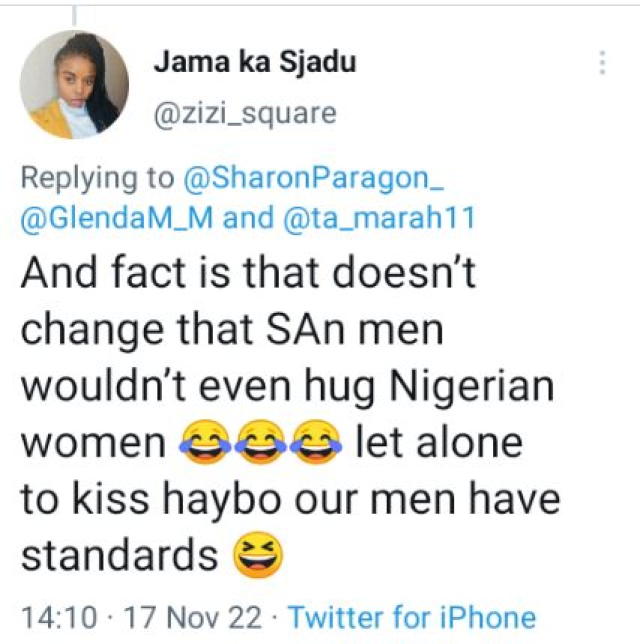 Our men have standards - South African woman claim fellow countrymen avoid dating Nigerian women because they don't find them attractive. Afro News Wire