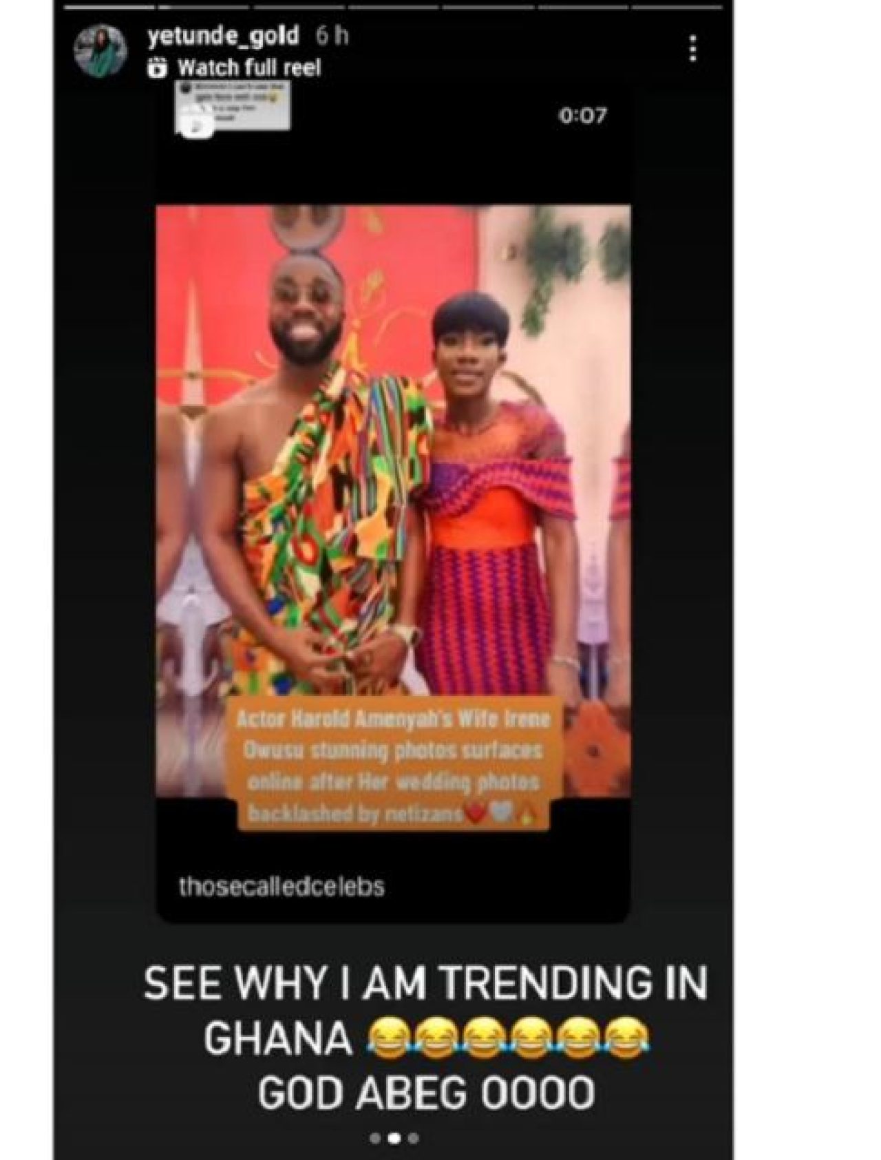 "That is not me in Jesus name" - Nigerian Actress Reacts To Being Mistaken For Harold Amenyah’s Wife Afro News Wire