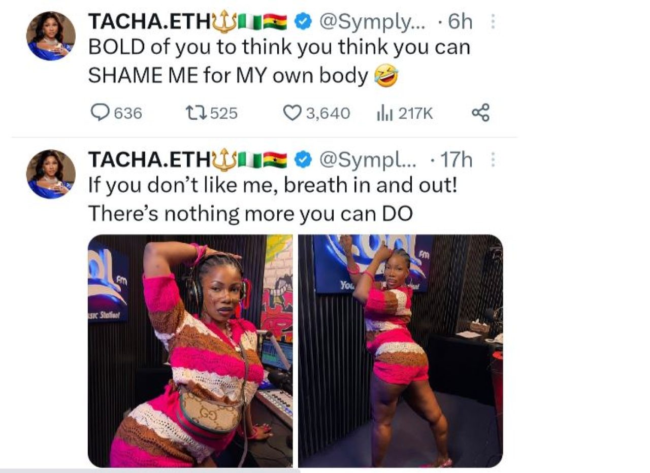 " The thigh needs ironing" - Ex-BBnaija star Tacha bodyshamed in latest post. Afro News Wire