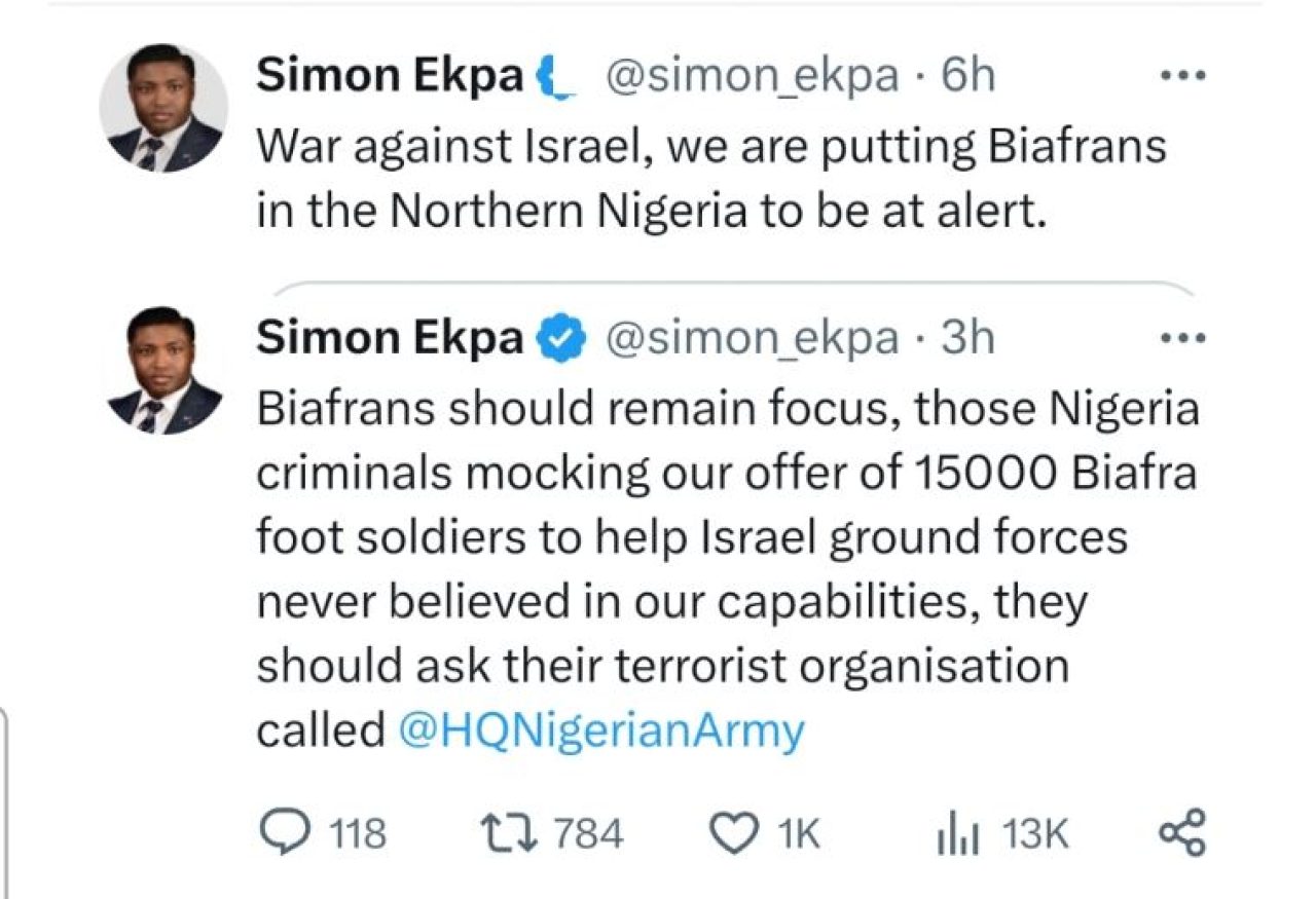 Biafra Government ready to help Israel with ground forces - Simon Ekpa Afro News Wire
