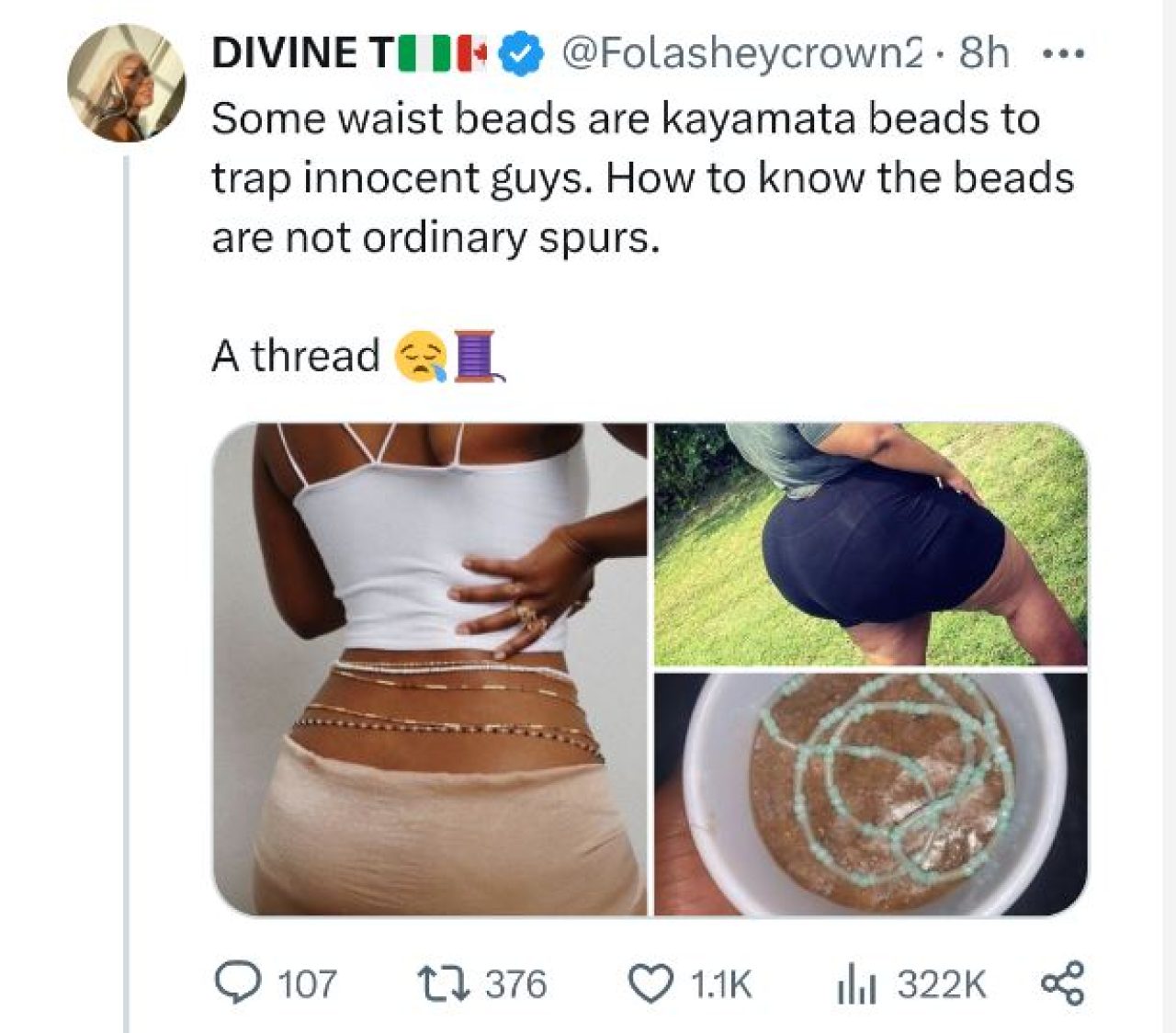 Lady reveals 3 ways to know if a girl's waist beads is not 'ordinary' Afro News Wire